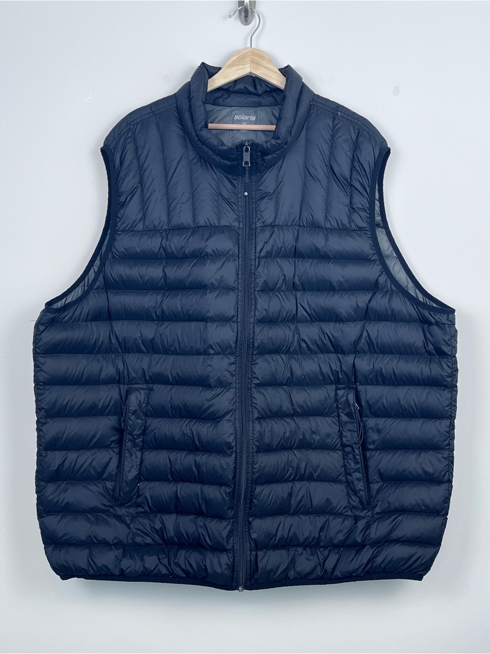 Solaris Men's Black Quilted Duck Down Full Zip Puffer Vest Size 3XT; Packable